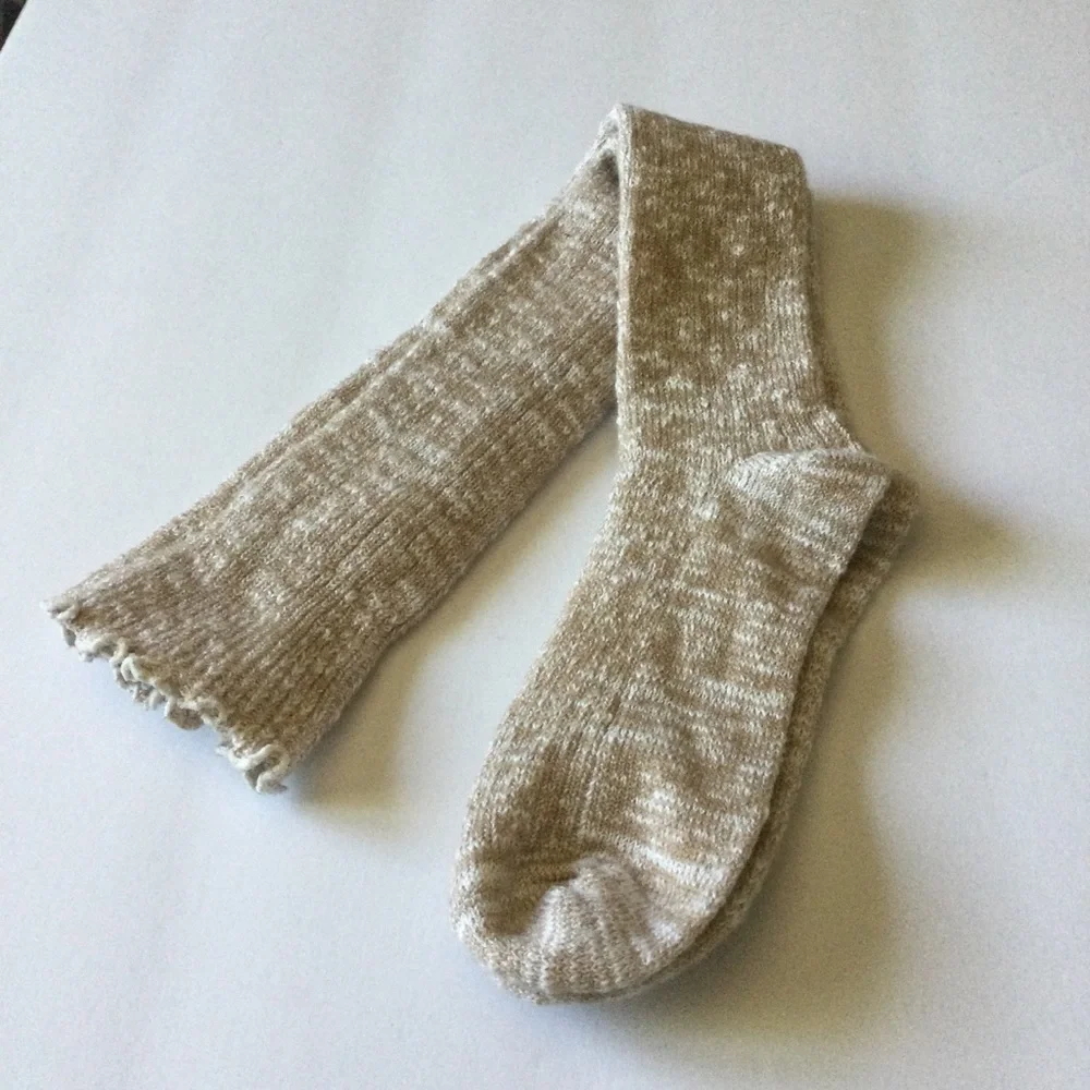 NORDSTROM KNEE HIGH SLOUCH SOCKS TAN DOESKIN MARL OS NWOT